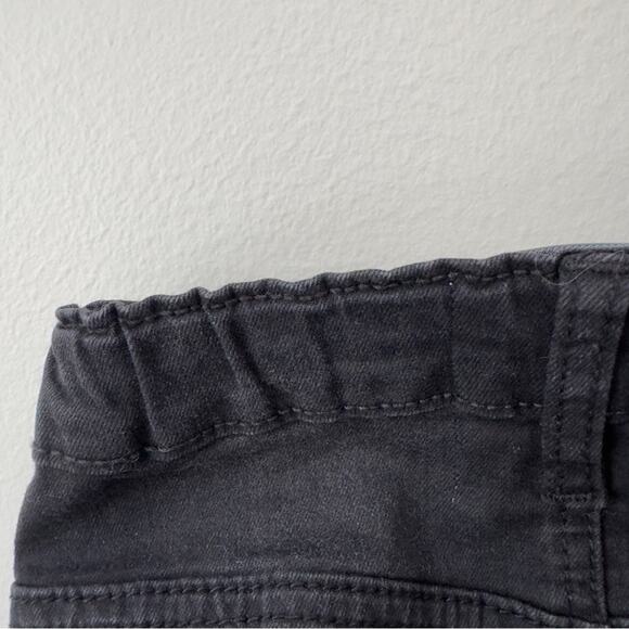 One Teaspoon Girls’ Dark Black Punk Charcoal Wash Denim Mini Skirt 5-Pocket Jean - Picture 7 of 13